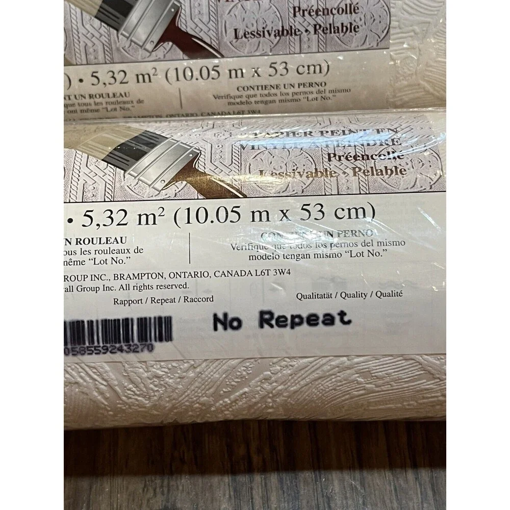 Architectural Inspirations Paintable Vinyl Wall Covering Lot Of 3 Rolls 533200L